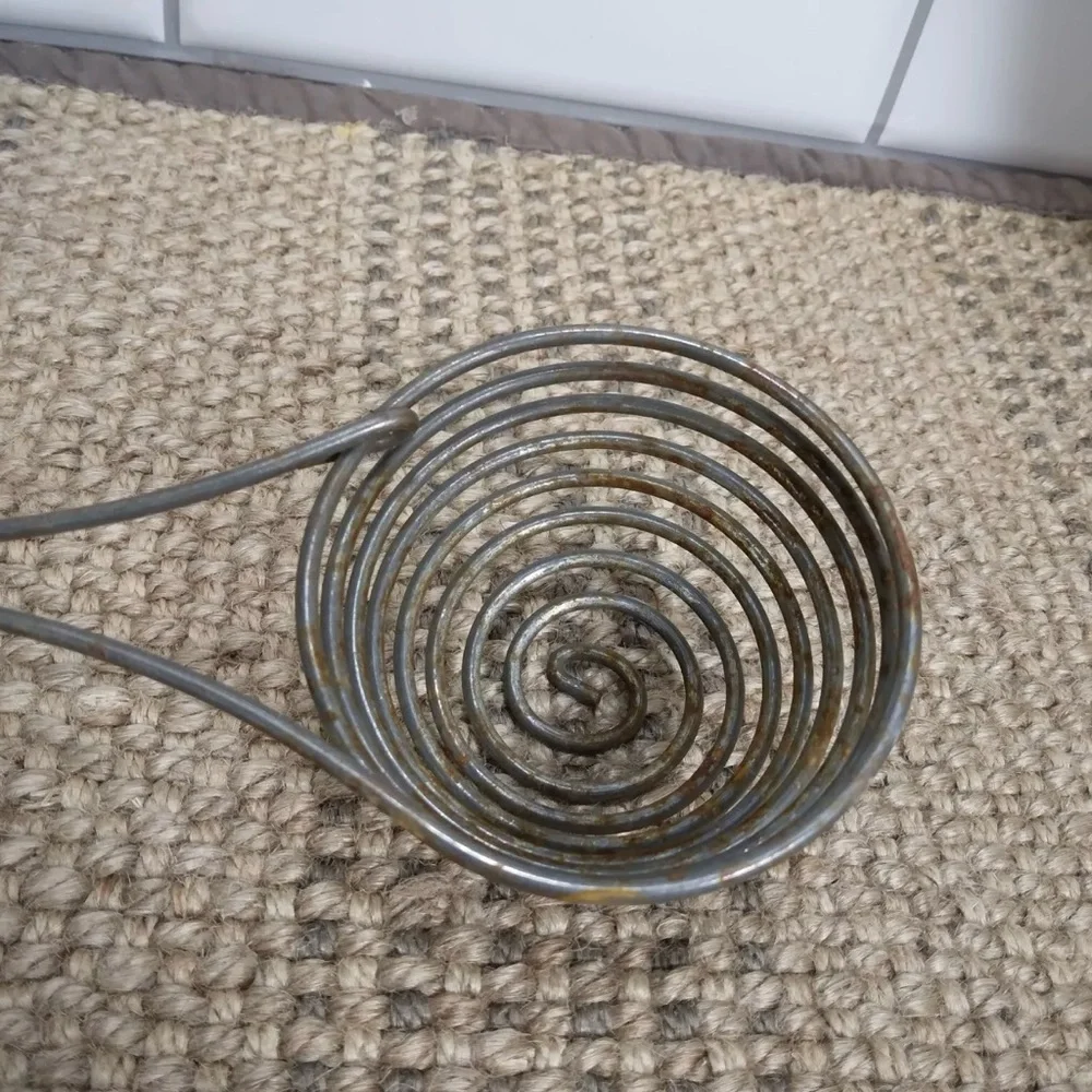 Vintage 1940's Coiled Wire Beehive Egg Separator & Whisk - Aged Metal Patina